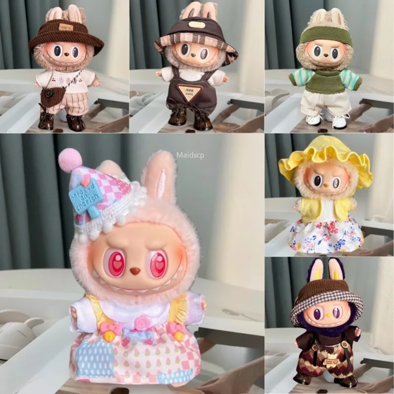 

For 17cm Kawaii Labubu Clothes Accessories Fashion DIY Clothes Set Accessories （no Doll No Shoes）