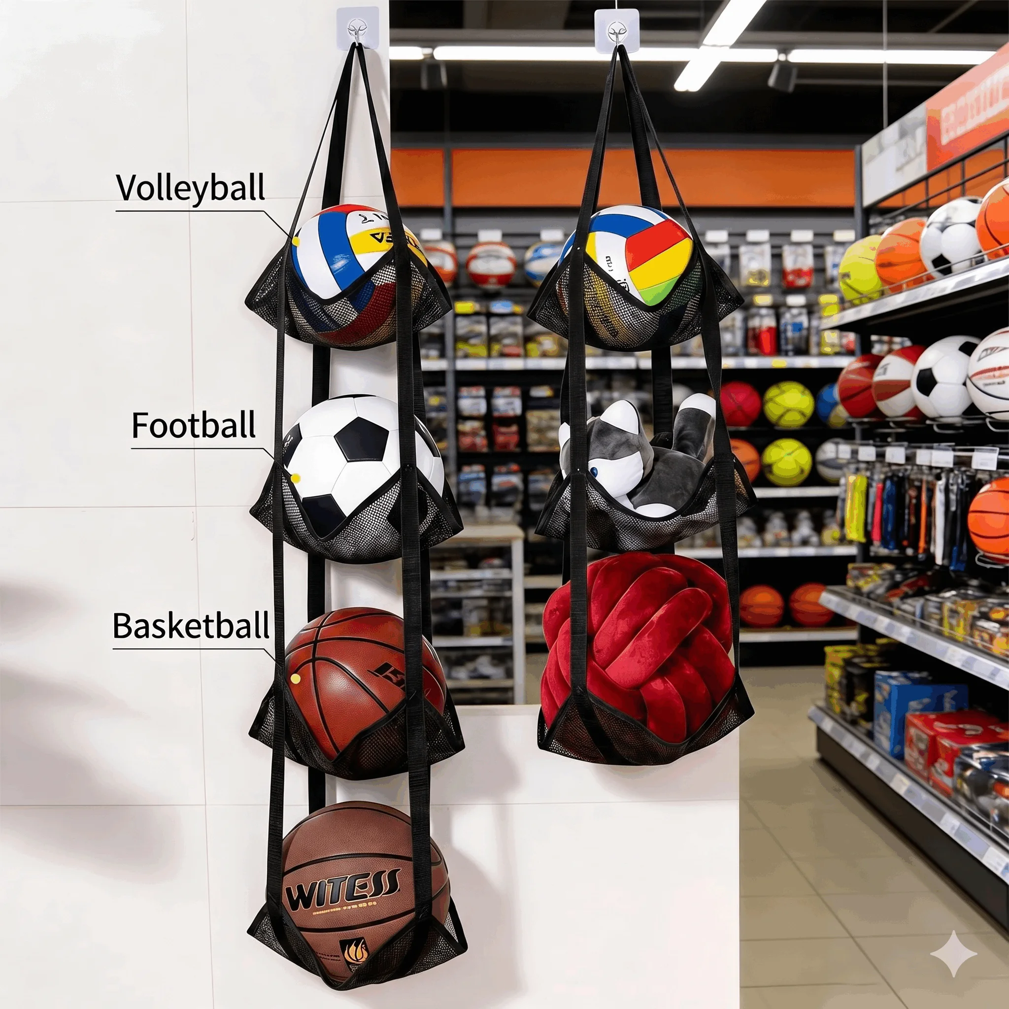 Heavy-Duty Ball Storage Hangin - Sports Equipment Organizer ulasan dan harga