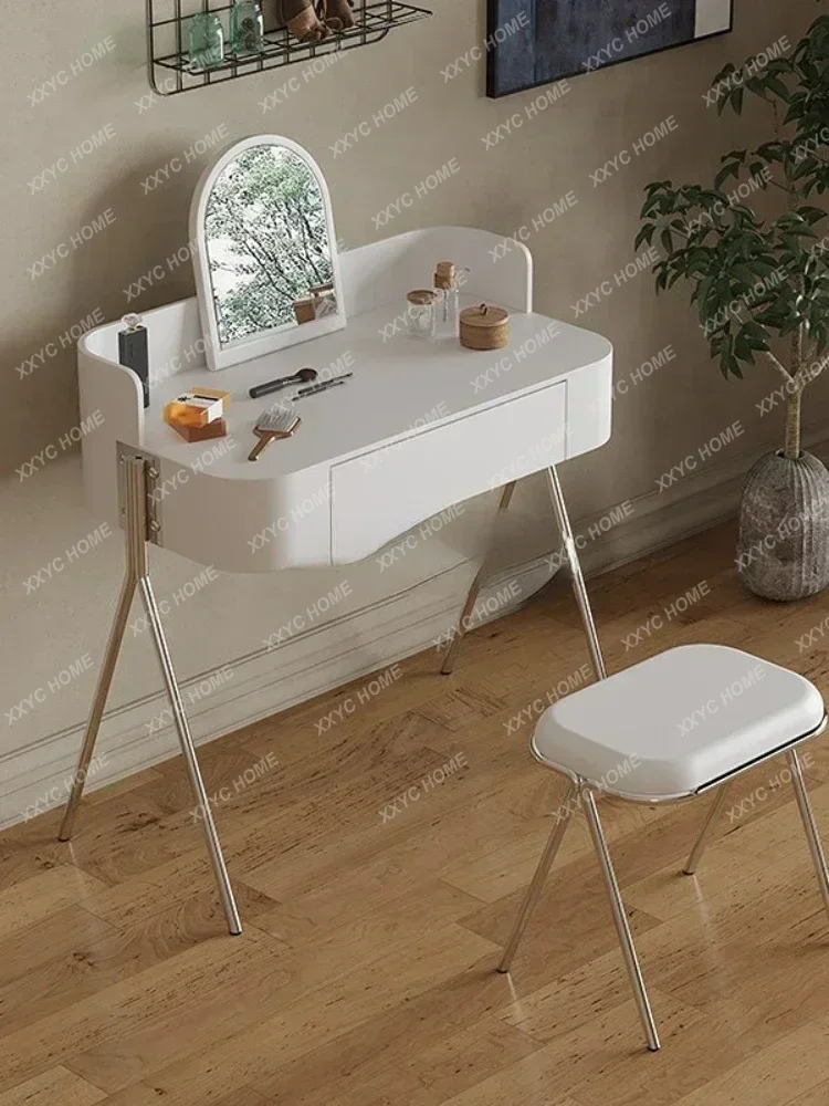 

Bedroom Small Apartment Dressing Table Simple and Light Luxury, Bedside Makeup Table with Drawer Storage Furniture.