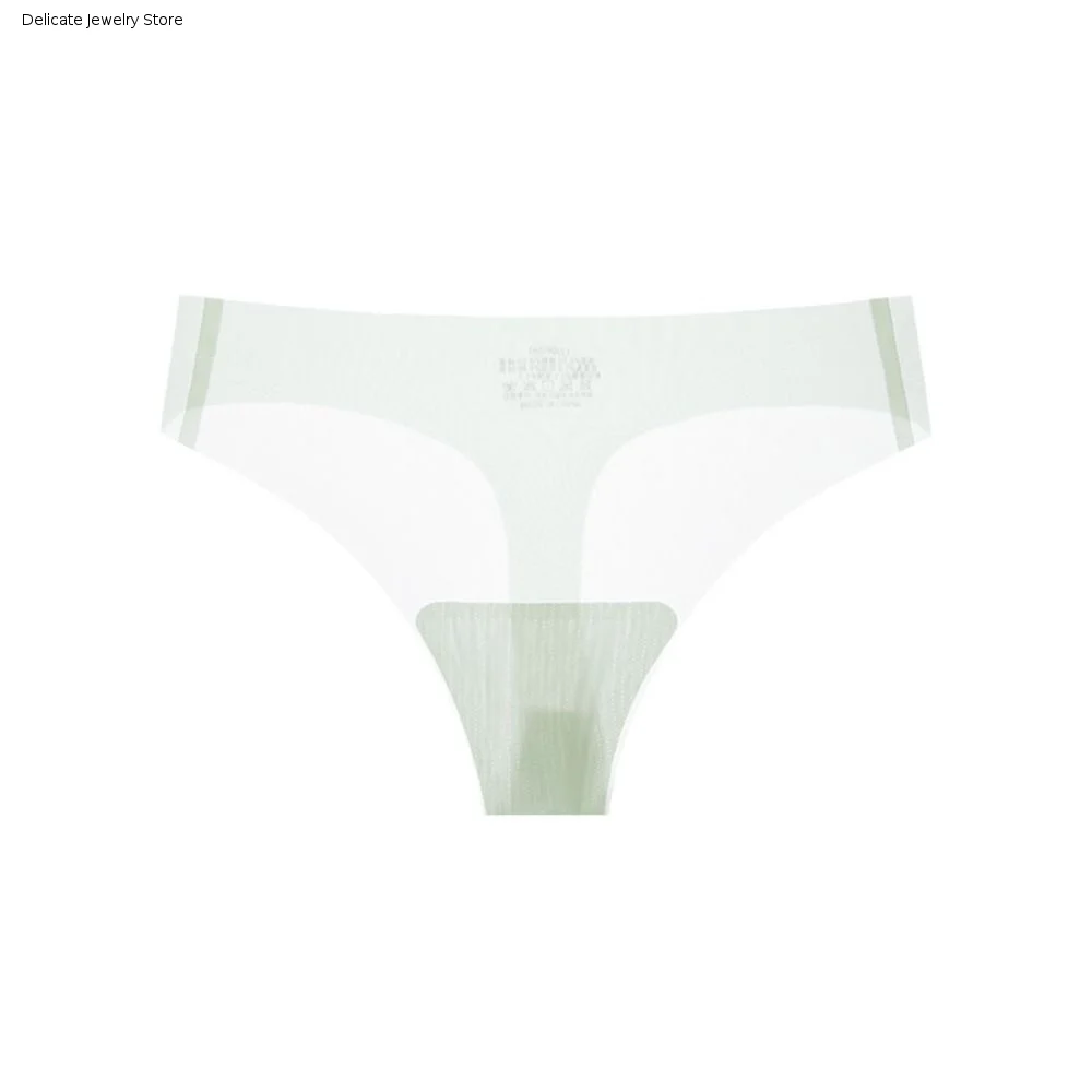 Transparent Women's Summer Ice Silk Panties Low Waist Yoga Fitness Ice Silk Seamless Briefs Thong\ Female Lingeries Traceless