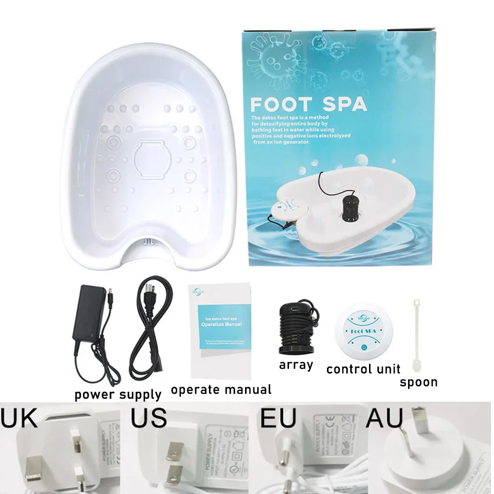 Detox Ionic Foot Spa With Basin Electric Mini FootBath Cleanse Footspa Vibrat Whirlpool Care Arrays Aqua Health Therapy