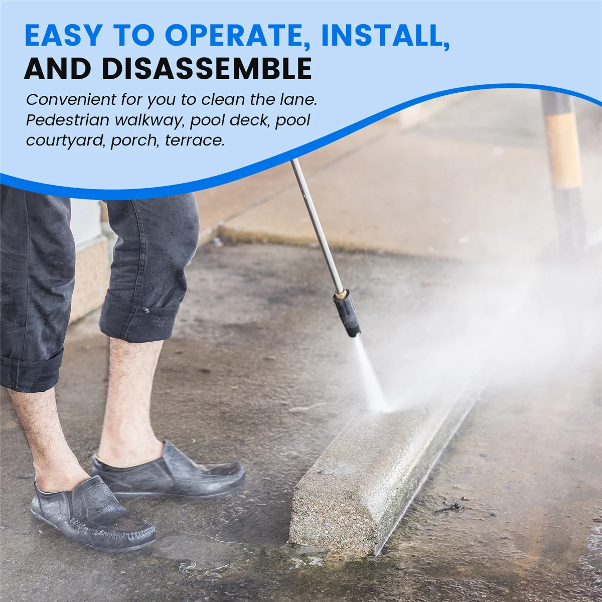 ABKO-Pressure Washer Extension Wand Set - Upgrade Power Washer Lance with Spray Nozzle Tips,Curved Rod, 1/4 Inch Quick Connect,