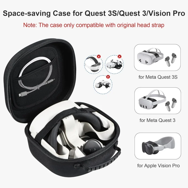 Strong Carrying Case for Meta Quest 3S/3/2 VR Controller and Accessories Hard Travel Bag for Lightweight and Portable Protection