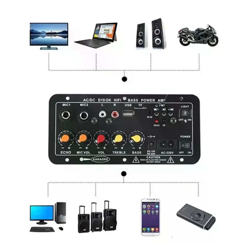 D30-II Amplifier 12V 24V High Power With Bluetooth With Digital Display Car Audio