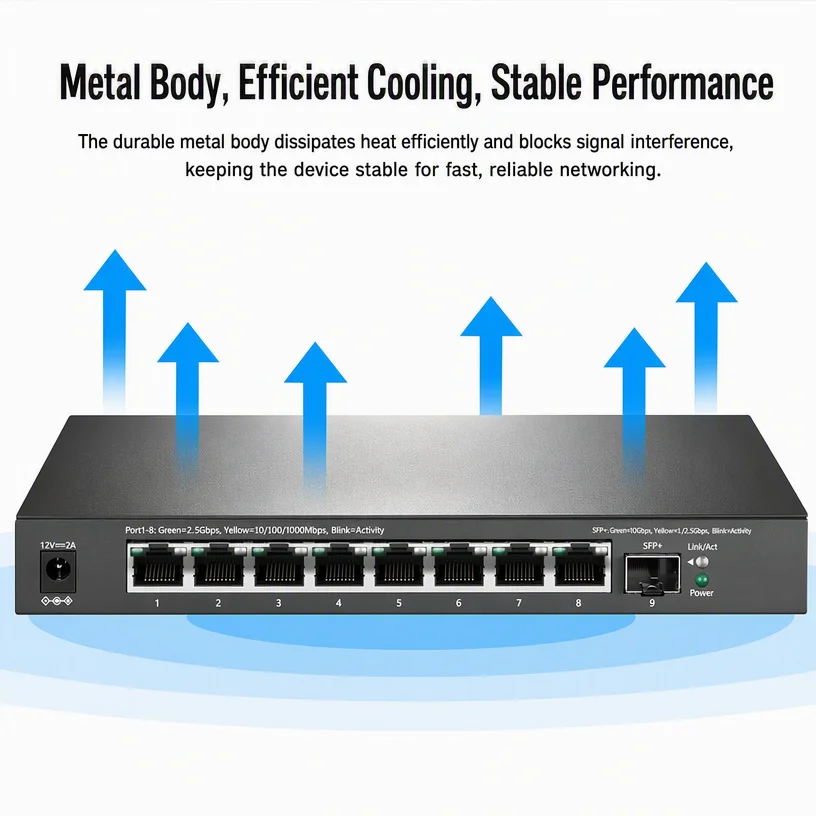MERCURY SE109 Pro Smart Managed 2.5G Switch 8 Port 2.5G RJ45 Plus 1 +10G SFP  Ethernet Switch  2 5 Gigabit Switch