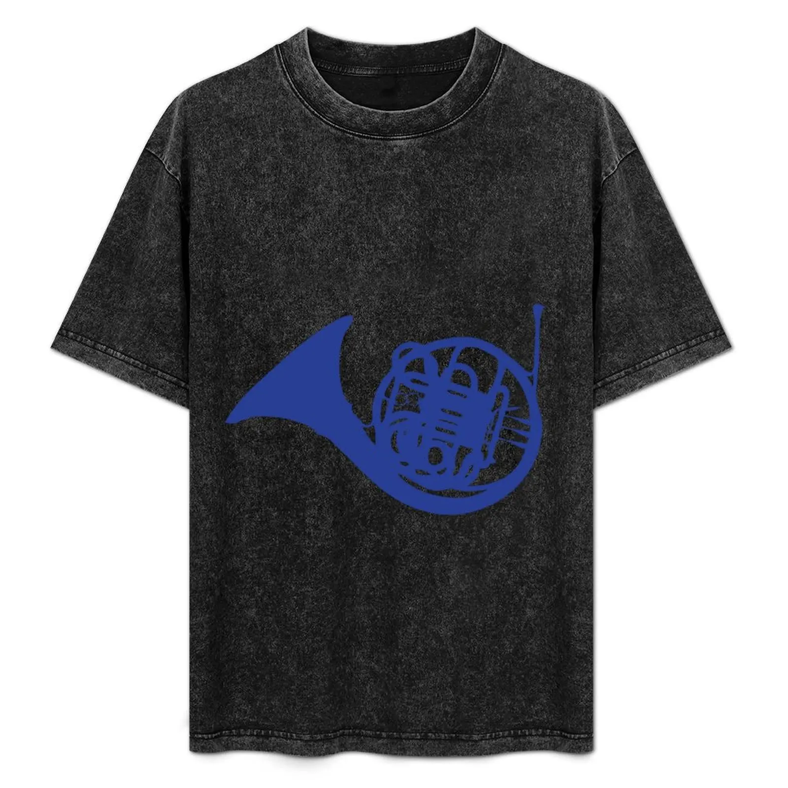 

Blue French Horn T-Shirt quick-drying graphic shirts boys animal print mens designer t shirt
