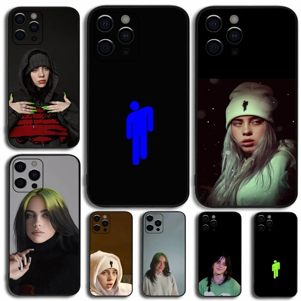 Famous Singer B-Billie-ej Phone Case For Apple iPhone 15,14,13,12,11,Pro,X,XS,Max,XR,Plus,Mini Soft Black Cover