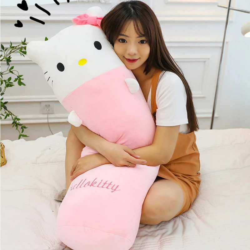 

Мягкая плюшевая игрушка Sanrio: Hello Kitty, Куроми, длинная подушка-кошка для сна, мягкая маленькая кукла-животное, успокаивающая плюшевая игрушка, подарок на день рождения