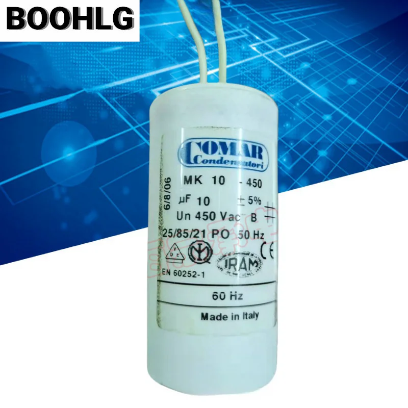 1PCS 10uF 450VAC COMAR MK10-450 AC มอเตอร์เริ่มต้นตัวเก็บประจุ