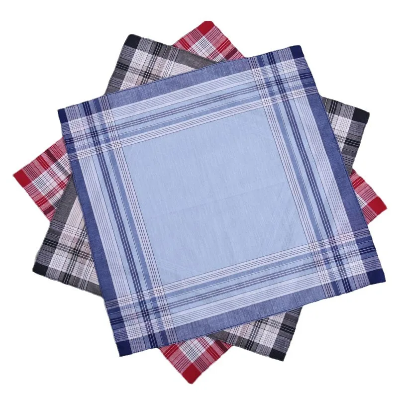 Men's Pure Cotton Stitching Handkerchief Set