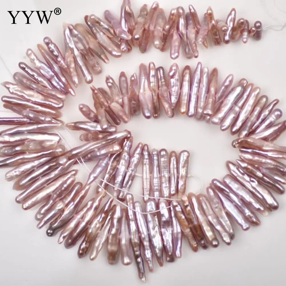 

Cultured Freshwater Pearl Baroque Toothpick Shape Pink Purple Pearls Beads 20-25mm Jewelry Making DIY Necklace Accessories