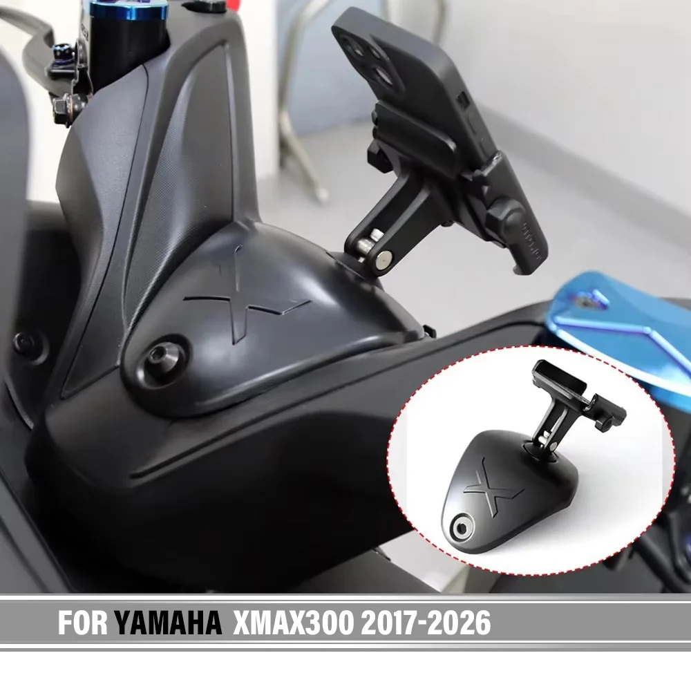 

For YAMAHA XMAX300 2017-2026 2025 2021 2020 2018 Motorcycle Rear Hugger Fender Handlebar Upper Faucet Cover Shell+Phone Holder