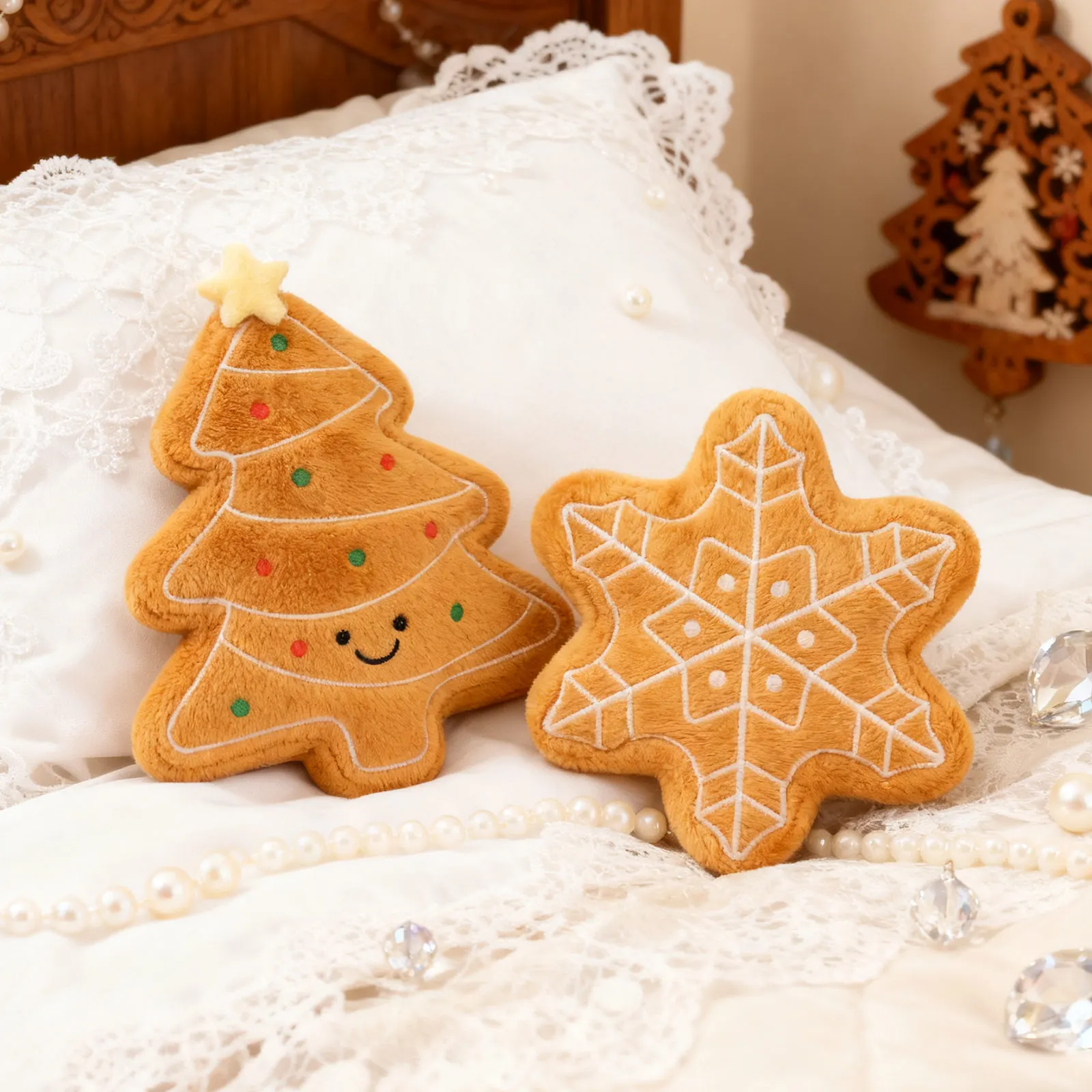 وسادة بسكويت عيد الميلاد المطرزة بحشوة إسفنجية - لهجة عطلة فاخرة للمنازل الحديثة، يجمع بين سحر الزخرفية مع ألتيما #6