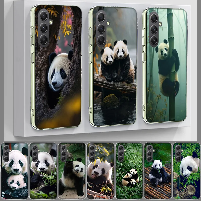Panda Baby, Giant Panda Family Phone Case for Samsung A17 A37 A57 A07 A16 A26 A36 A56 A06 A02S A12 A22 A32 A52S A04S A14 A24 A34