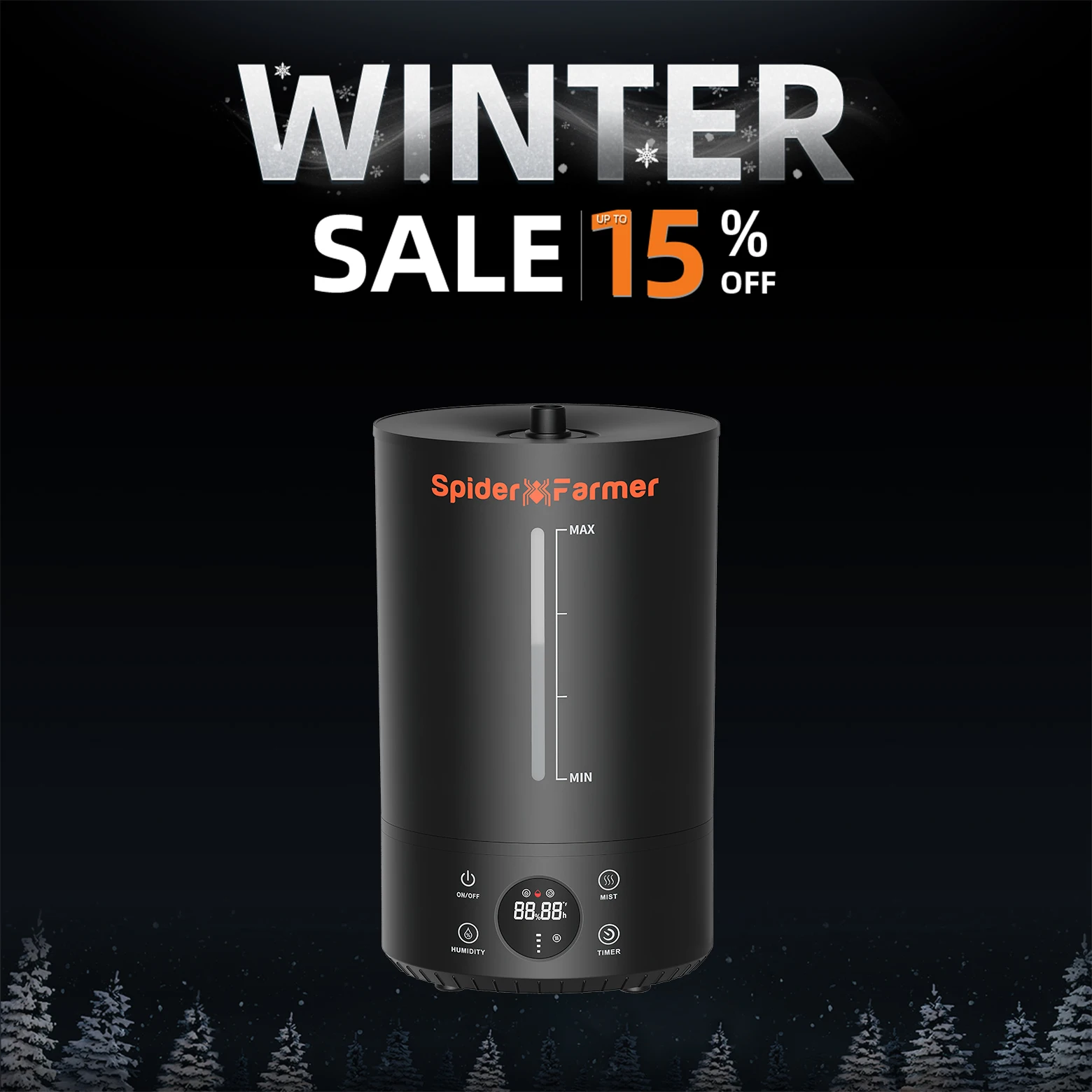 Spider Farmer 6L Air Humidifier Cool Mist Diffuser Top Fill Ultrasonic for Plants Home Indoor