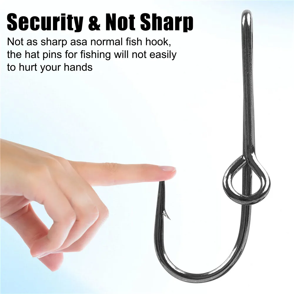 Clip Sombrero con Forma de Anzuelo – Oro y Negro para Pesca - imagen 2