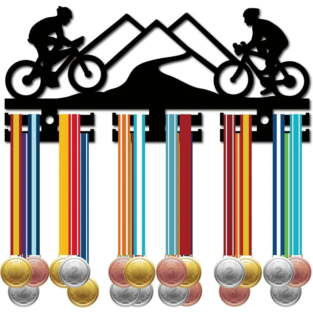 

Держатель для велосипедной медали Вешалка для велосипедной медали Дисплей Награды Лента Акриловая настенная подвесная рамка с 12 отдельными крючками Набор для изготовления