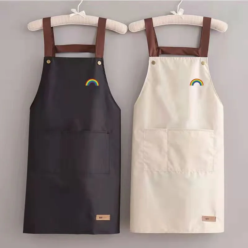 Waterproof Oil-proof Apron Adult Sleeveless Apron Household Summer Apron Premium Feeling Household Waterproof Oil-proof Bibs