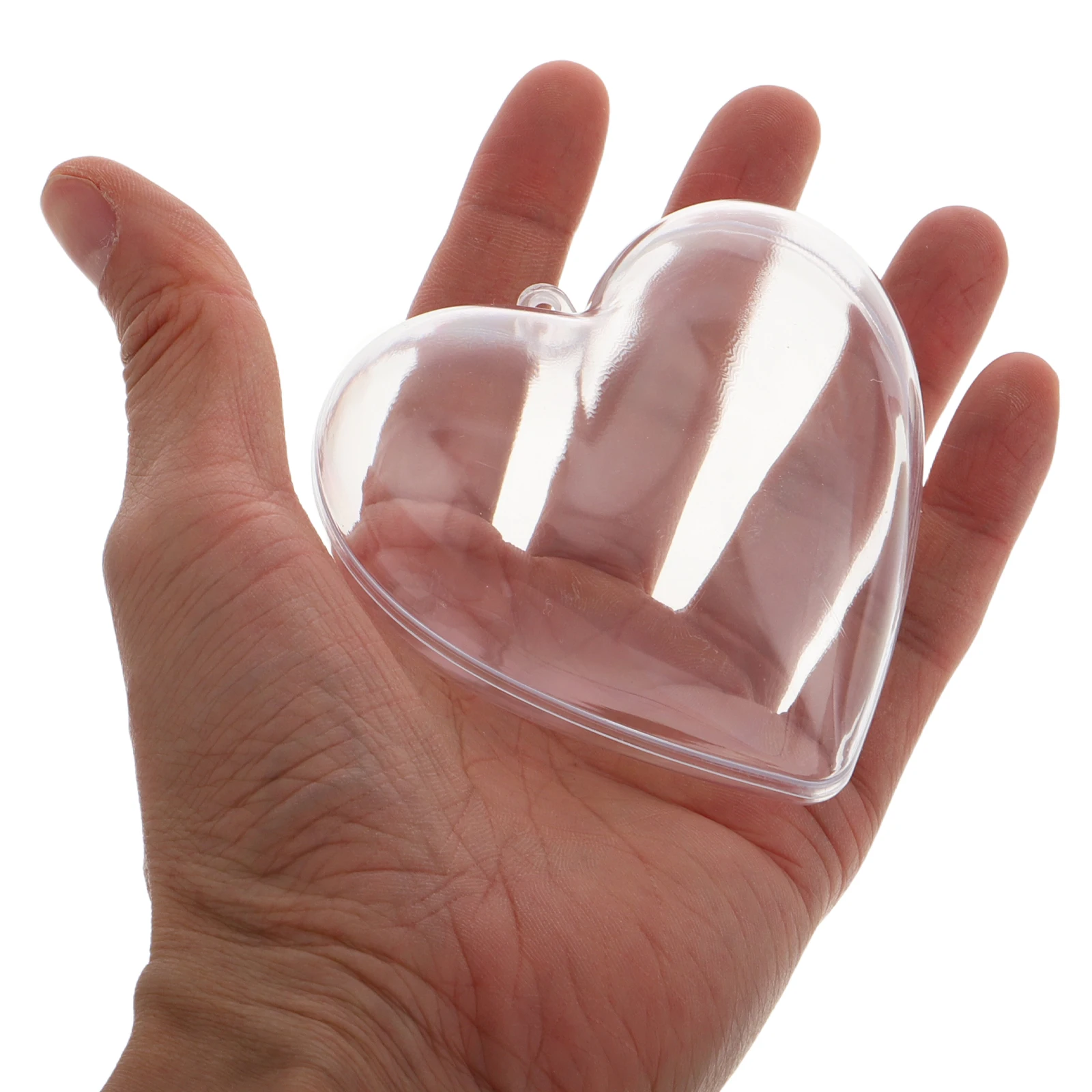 

10pcs Hollow Heart Shaped Balls High Transparency Plastic Fillable Ornaments for Wedding DIY Decorations Craft Boxes