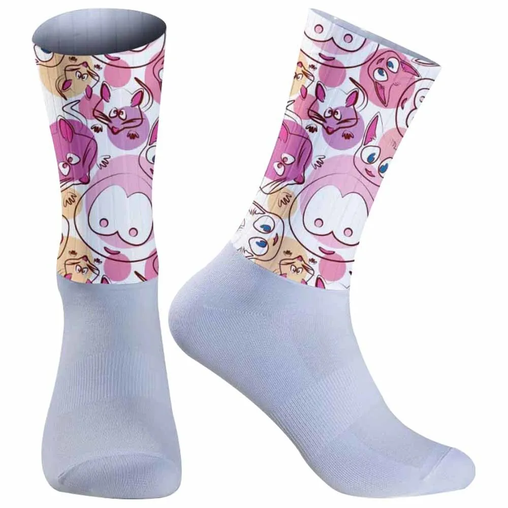 Cute Rainbow ice cream pattern Bike Socks Football Sports socks New Men Women Printed Bike Cycling Socks