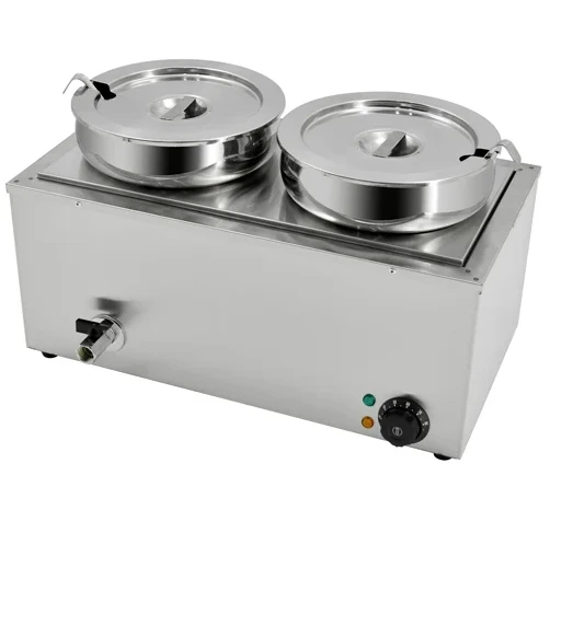 Popular Wholesale Hot Sale Commercial Soup Pot 7L*2 Soup Barrels Bain Marie Good Prices With Fast Heating Machine