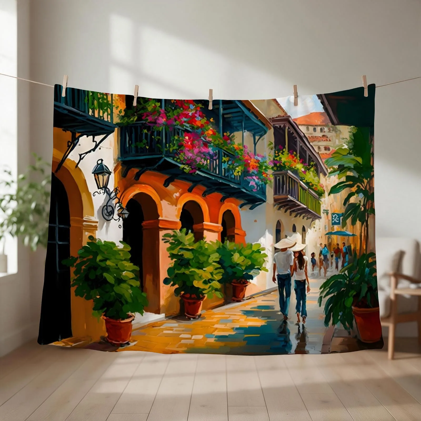 Walk in Colombia Throw Blanket Large Camping Sofas Thin Blankets