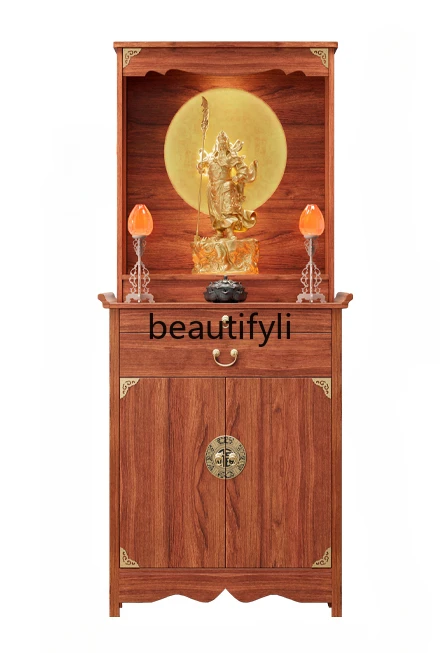 Buddhist shrine offering table incense case God of Wealth shrine cabinet household solid wood Chinese style