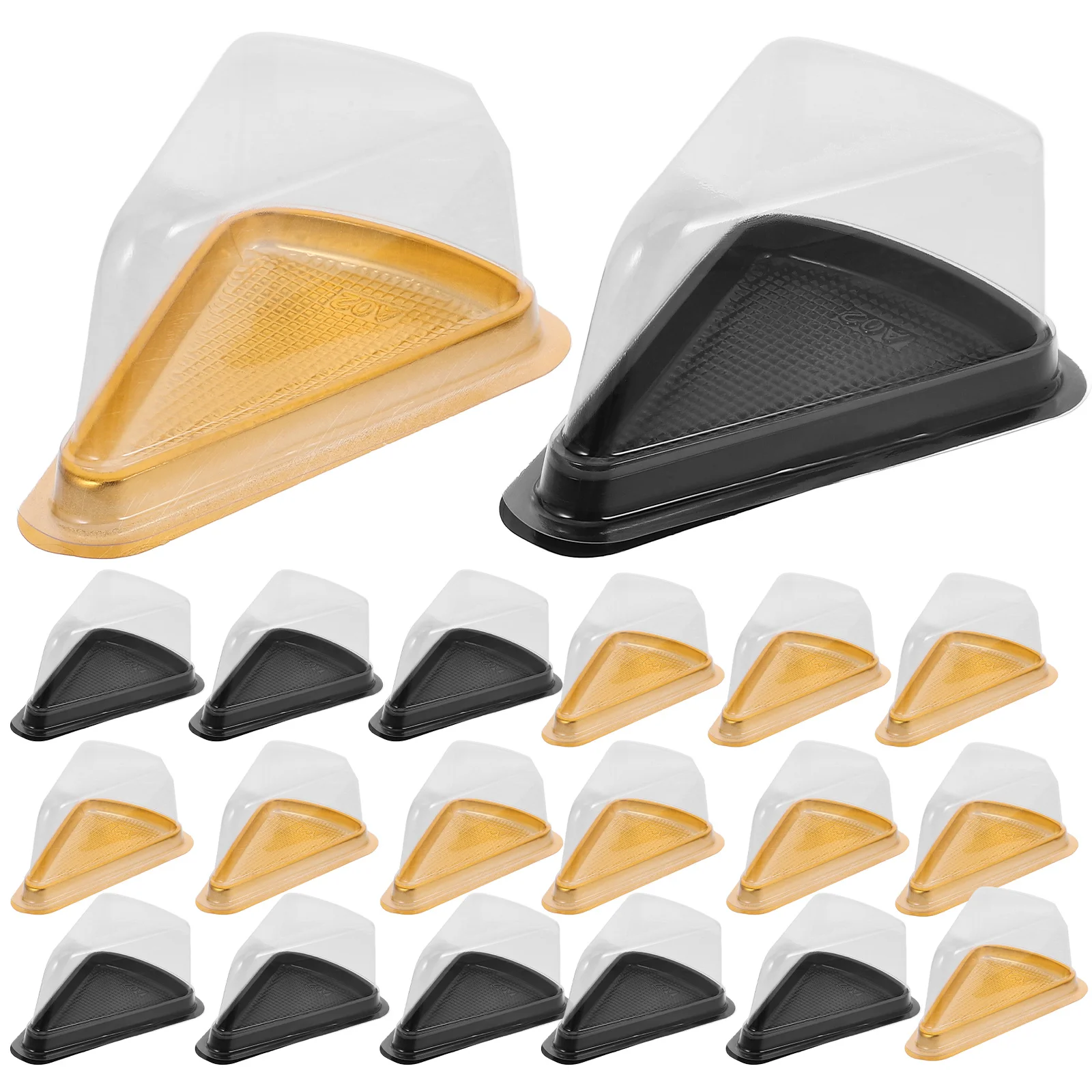 

40pcs Cake Slice Boxes Plastic Triangular Dessert Containers For Crepe Cheesecake Take Out Packaging Party Favor Cupcake Carrier
