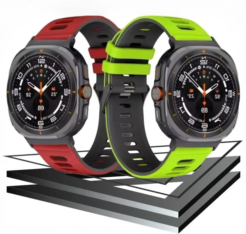 Two-tone Soft Silicone Strap For Samsung Galaxy Watch Ultra 47mm Breathable Wristband For Samsung Galaxy Watch Ultra Accessories