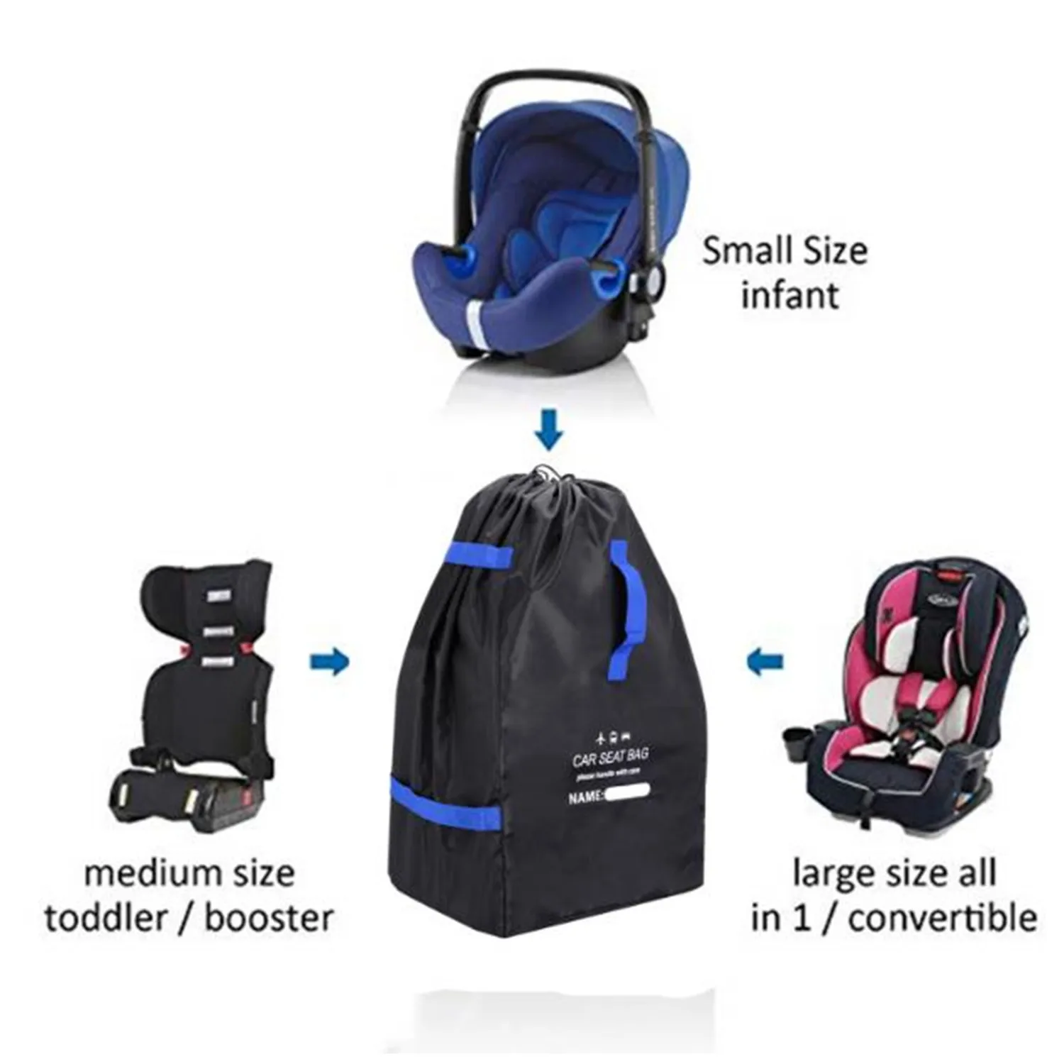 Autos itz Tasche Rucksack Universal Baby Autos itz Aufbewahrung tasche für Flugzeug Tor Check große haltbare Autos itz Reisetasche