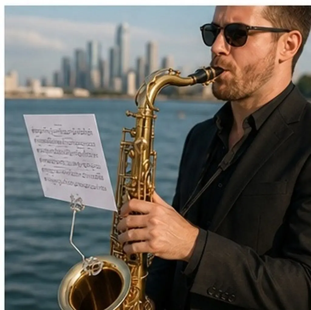 Metal Portable Alto Saxophone Sheet Music Clip Holder For Music Teacher Stable Clamp- Score Lightweight Brass