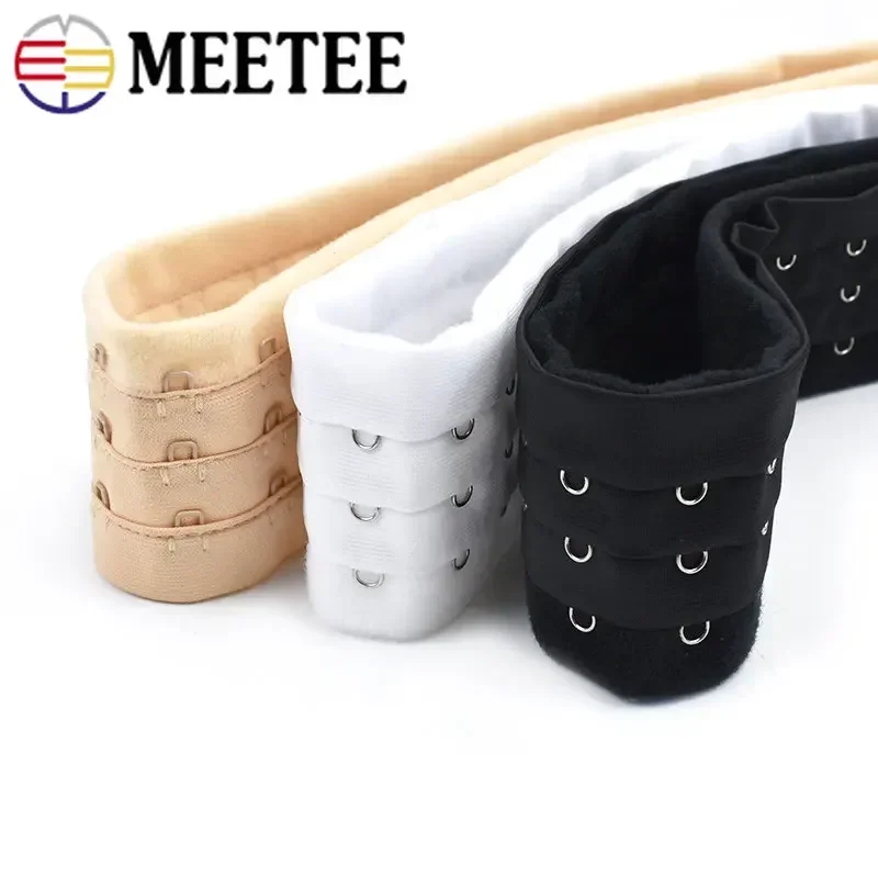 1/2Yards Meetee 3 Rows Bra Extender Underwear Adjust Hook and Eye Corset Extension Strap Ribbon Tape DIY Decor Sewing Accessory