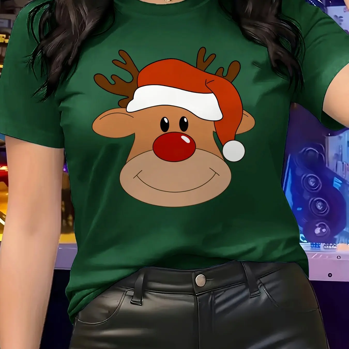 

Merry Christmas Fashion Women's T-shirt Christmas Elements O-neck Short Sleeve Tops Leisure Fashion Harajuku Y2k Female Clothing