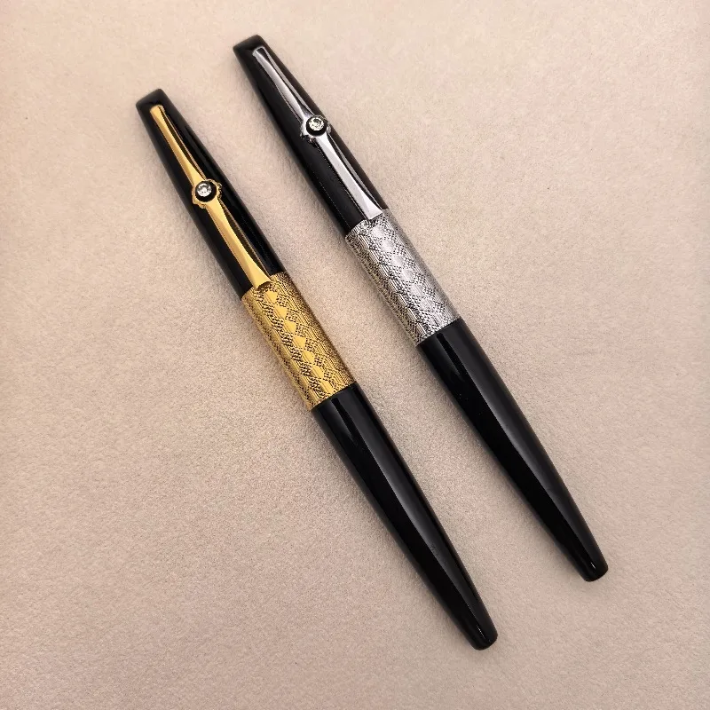 HUASHILAI Crocodile Pattern Design Fountain Pen Ink Hooded Nib Office Practice Gift Metal Pen Holder Available Ink Bag Writing