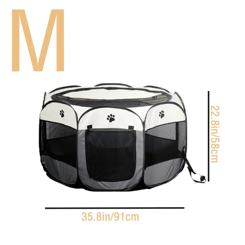 

Foldable Pet Tent For Cat Fence, Dog Fence, Rabbit Fence, Etc. Octagonal Waterproof Pet Cage Tent With Removable Awning. Essent