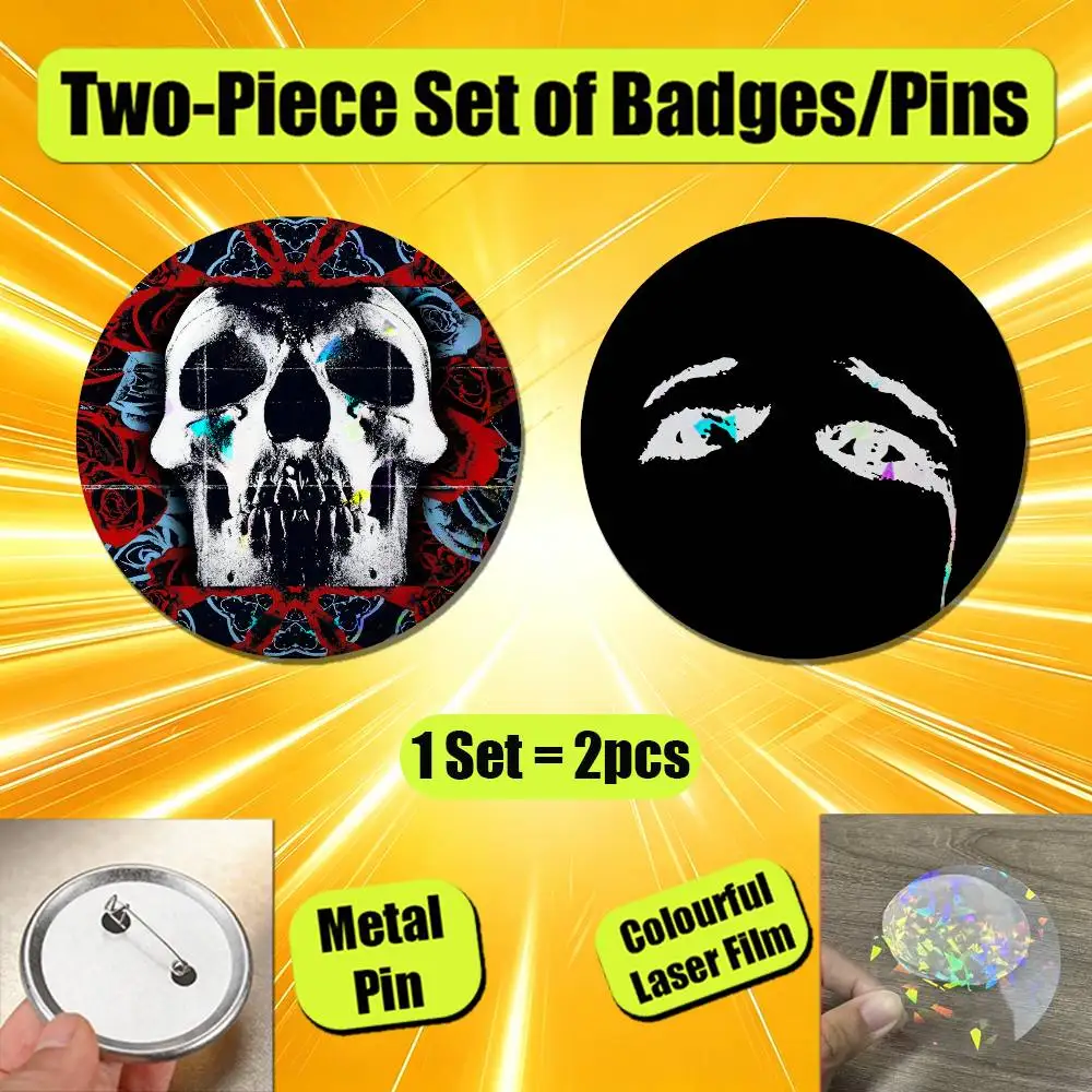 For Deftones Badge Button Brooch Pin Round Trinket Fans Collection Cosplay Gift Custom 2PCS Set