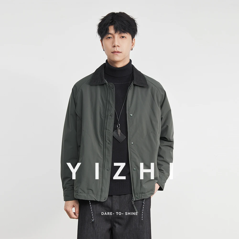 

American Retro Contrast Color Windbreaker Jacket 2025 Winter New Fashion Men's Warm Fleece Cotton Jacket Workwear Top