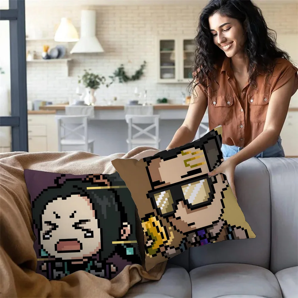 VALORANT Pixel Characters Pillow Covers Cartoon Sofa Decorative Home Double-sided Printing Short Plush Cute Cushion Cover