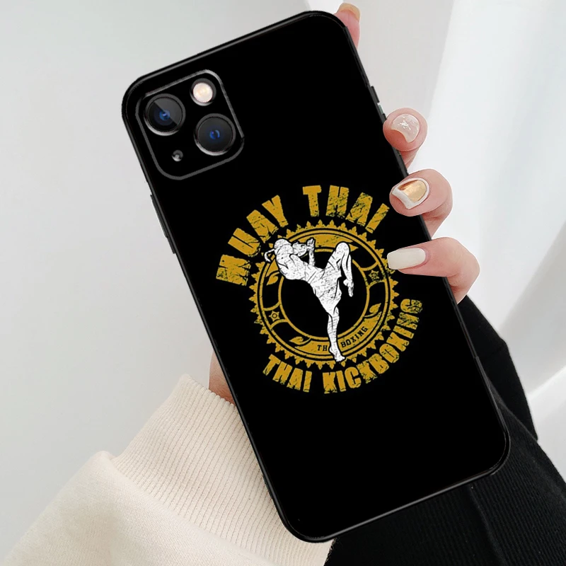 Muay Thai Fight Boxing Phone Case For iPhone 13 12 11 14 15 16 Pro Max Mini X XS Max XR Plus Case Back Cover