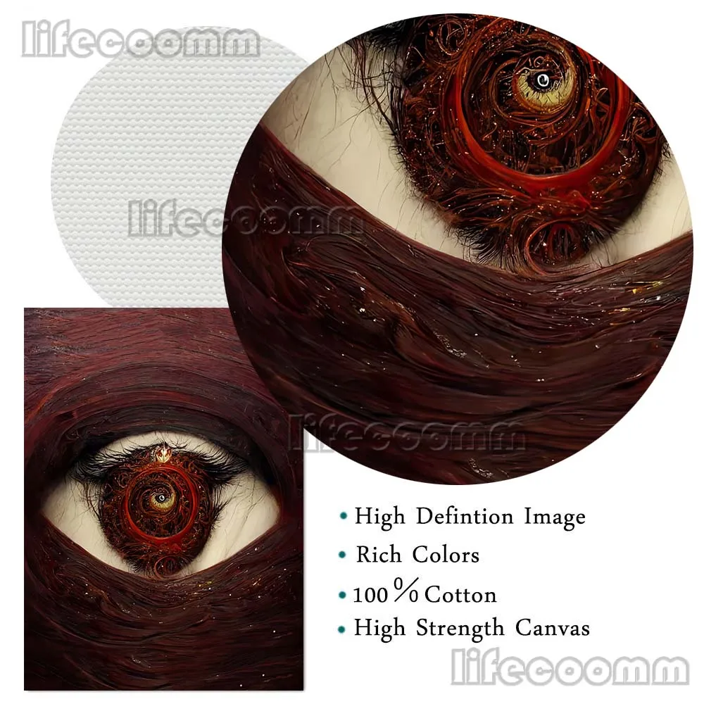 مجردة الرعب القوطية عيون داكنة خمر الرسم على لوحات القماش الجدارية عين التناسخ في الجحيم ملصق فني وطباعة ديكور #5