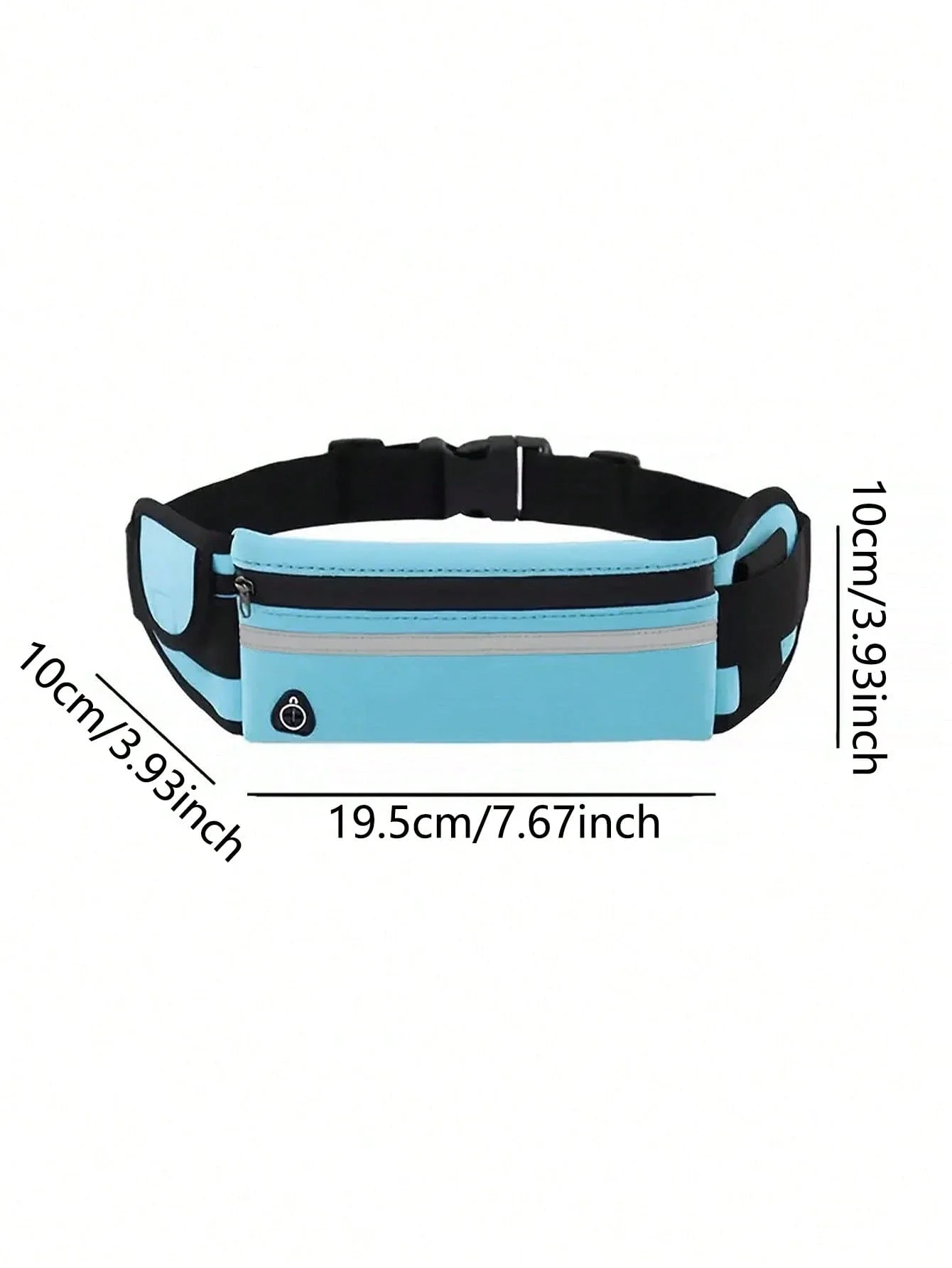 Sports Running Waist Pack With Zipper High-Elastic Nylon Belt Water-Resistant Phone Pocket For Men And Women