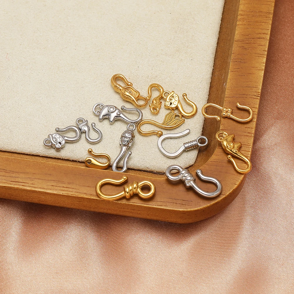 10 Stück Edelstahl-Seilverschlüsse, Fisch-Elefanten-Haken für DIY-Schmuckherstellung, Armbandverbinder, Halsketten-Zubehör – Detail 5