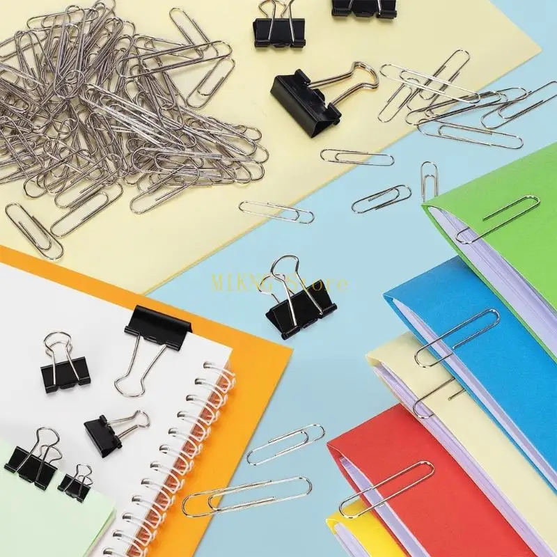 24 stuks roestvrij staal opvouwbare clip bestand papierklemmen metalen staart clip verkoop
