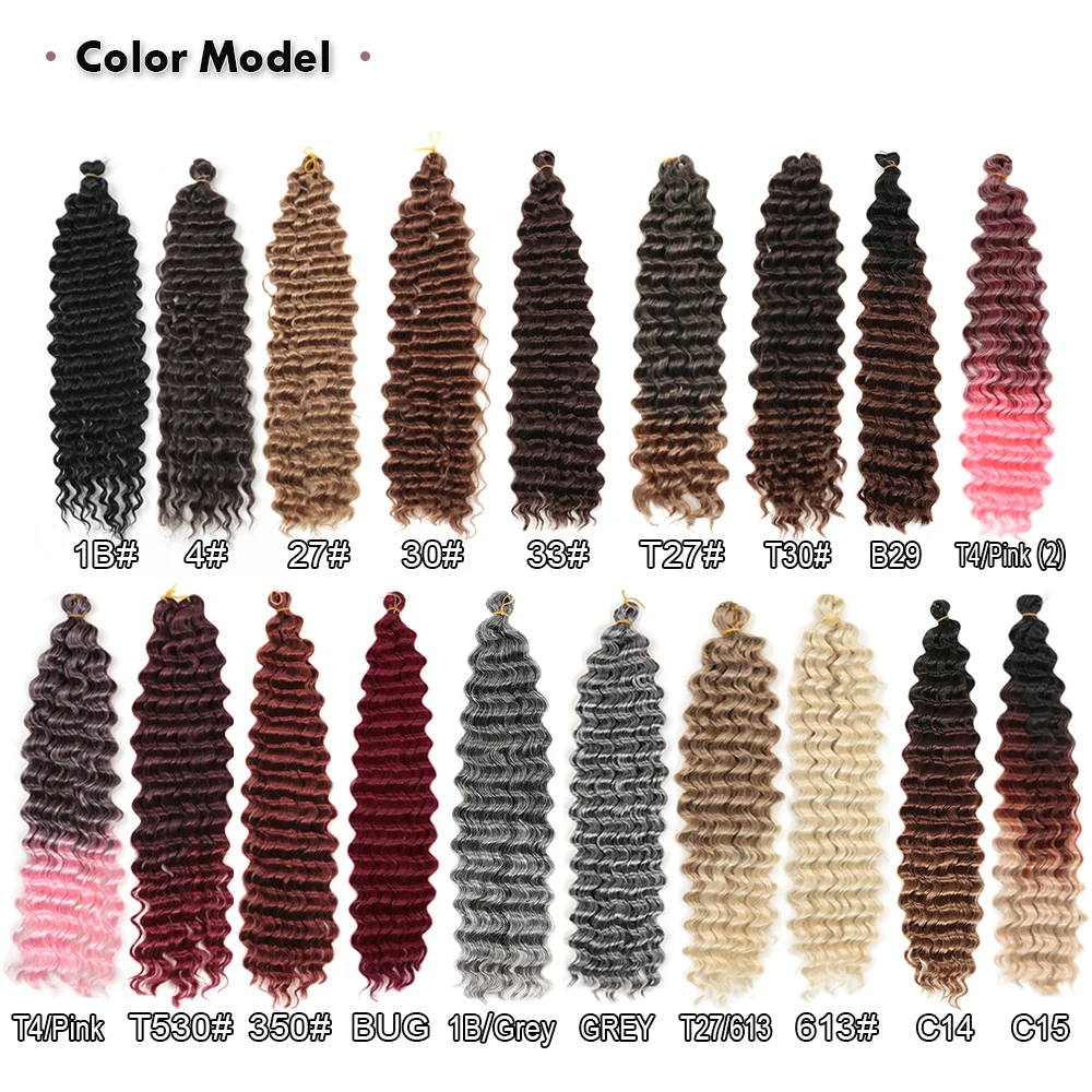 22-28 pollici Freetress Deep Twist Crochet Hair Natural trecce sintetiche capelli Ombre Crochet intrecciare le estensioni dei capelli Hair Expo City