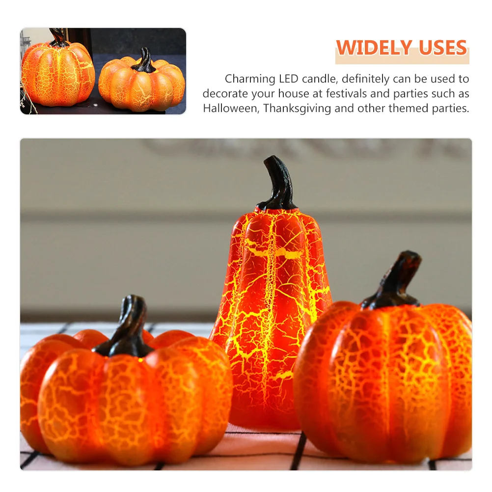 

2Pcs LED Pumpkin Table Light Resin Halloween Decor Slide Switch Desk Ornament Festive Party Pumpkin Decor Halloween Light