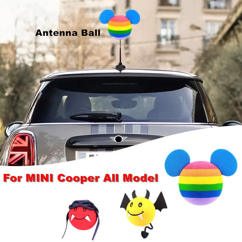 

Мультяшная автомобильная антенна с шариком, декоративная антенна из вспененного материала для MINI Cooper F54 F55 F60 R55 R56 R57 R58 R60
