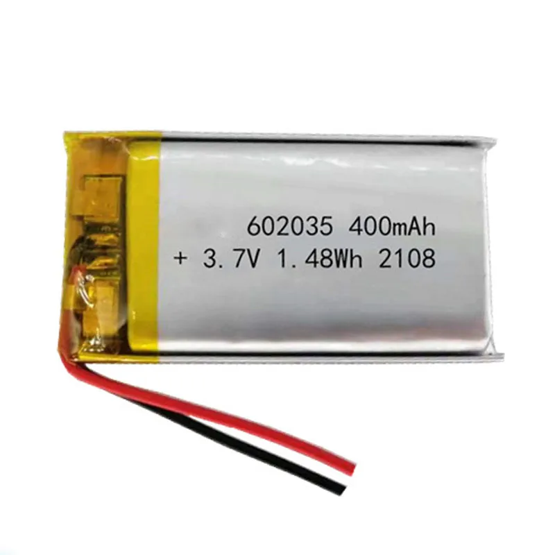 

2/5/10/20 Pcs 3.7V 400mAh 602035 Lithium Polymer Ion Battery 2.0mm JST Connector