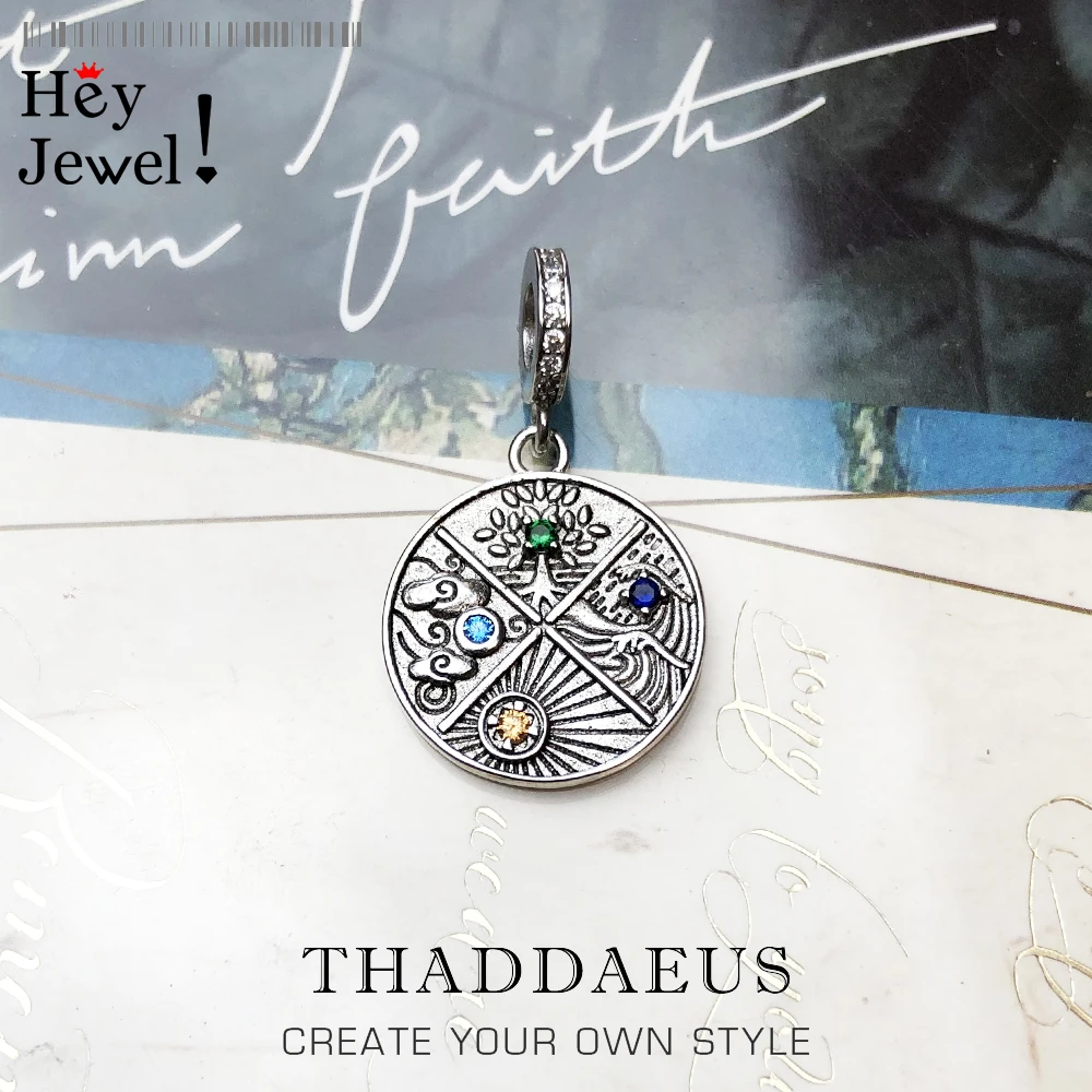 

Earth, Water, Air, Fire Elements Charm Philosophers Gift DIY Europe Original 925 Sterling Silver Fine Jewelry