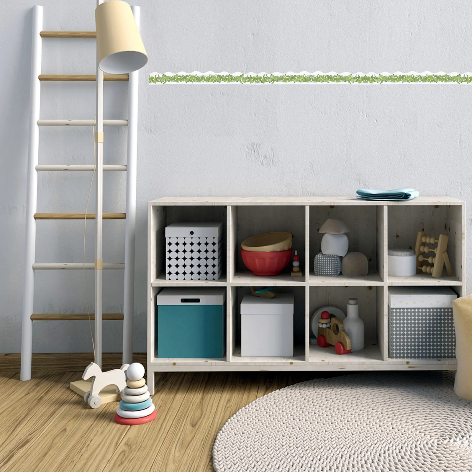 

1 Roll Tree Leaf Pattern Border Sticker Waterproof Decorative Trim For Bulletin Board Blackboard Classroom Walls Tables Smooth