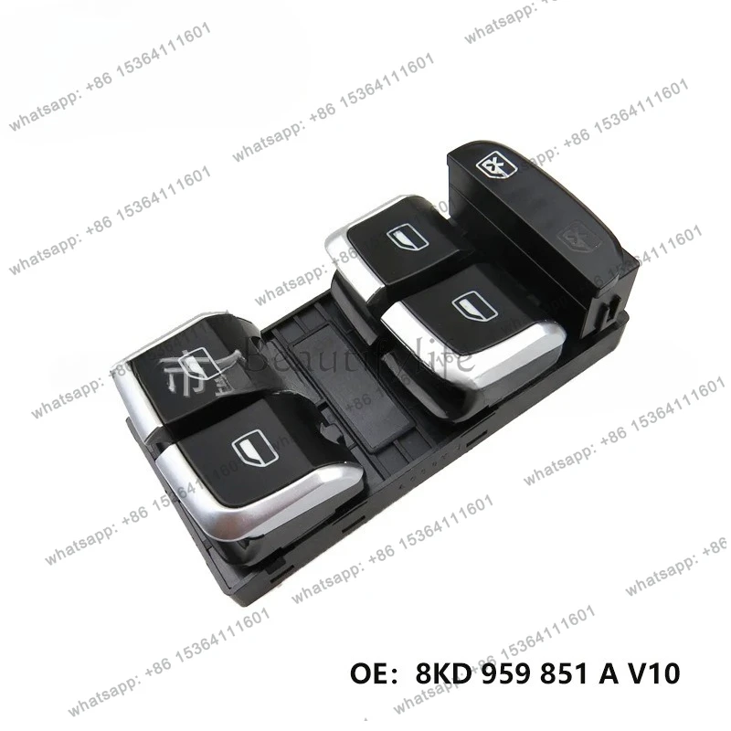 Auto parts, glass lifter switch, front left, with electroplating 8KD959851AV10